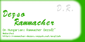 dezso rammacher business card